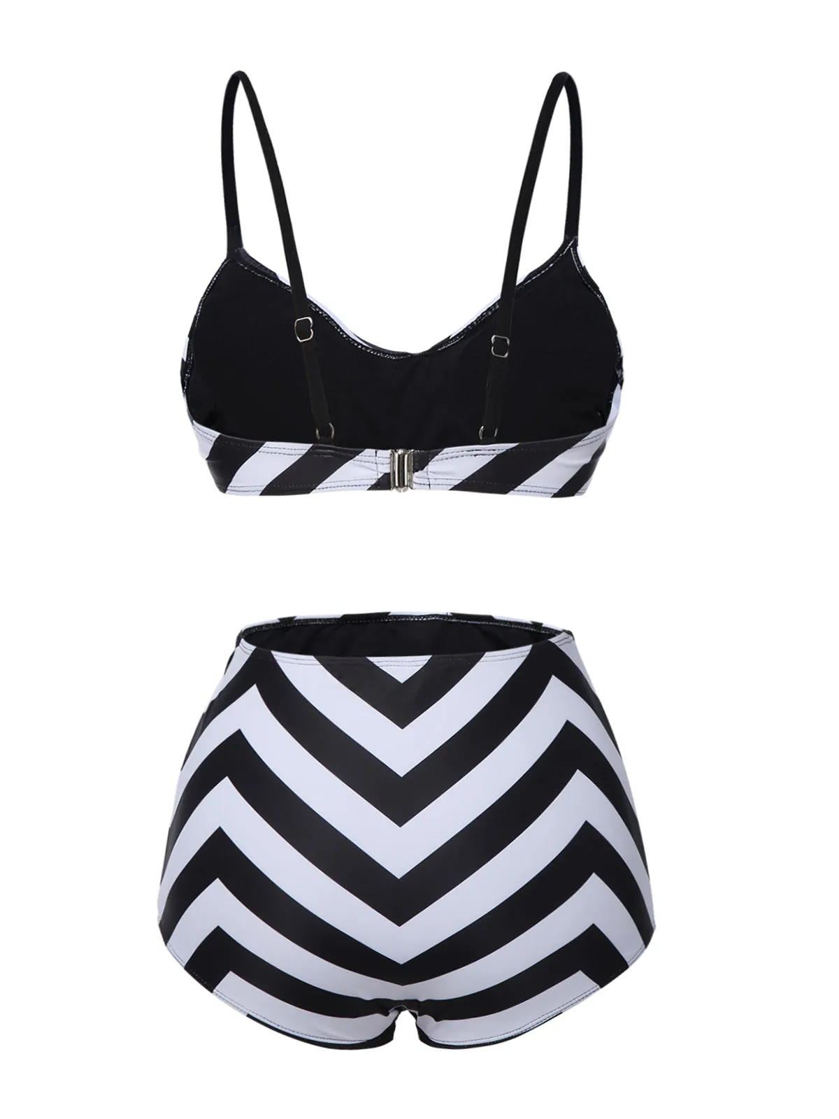 Black 1950s Striped Spaghetti Strap Swimsuit sold by Retro Stage product image thumbnail 5