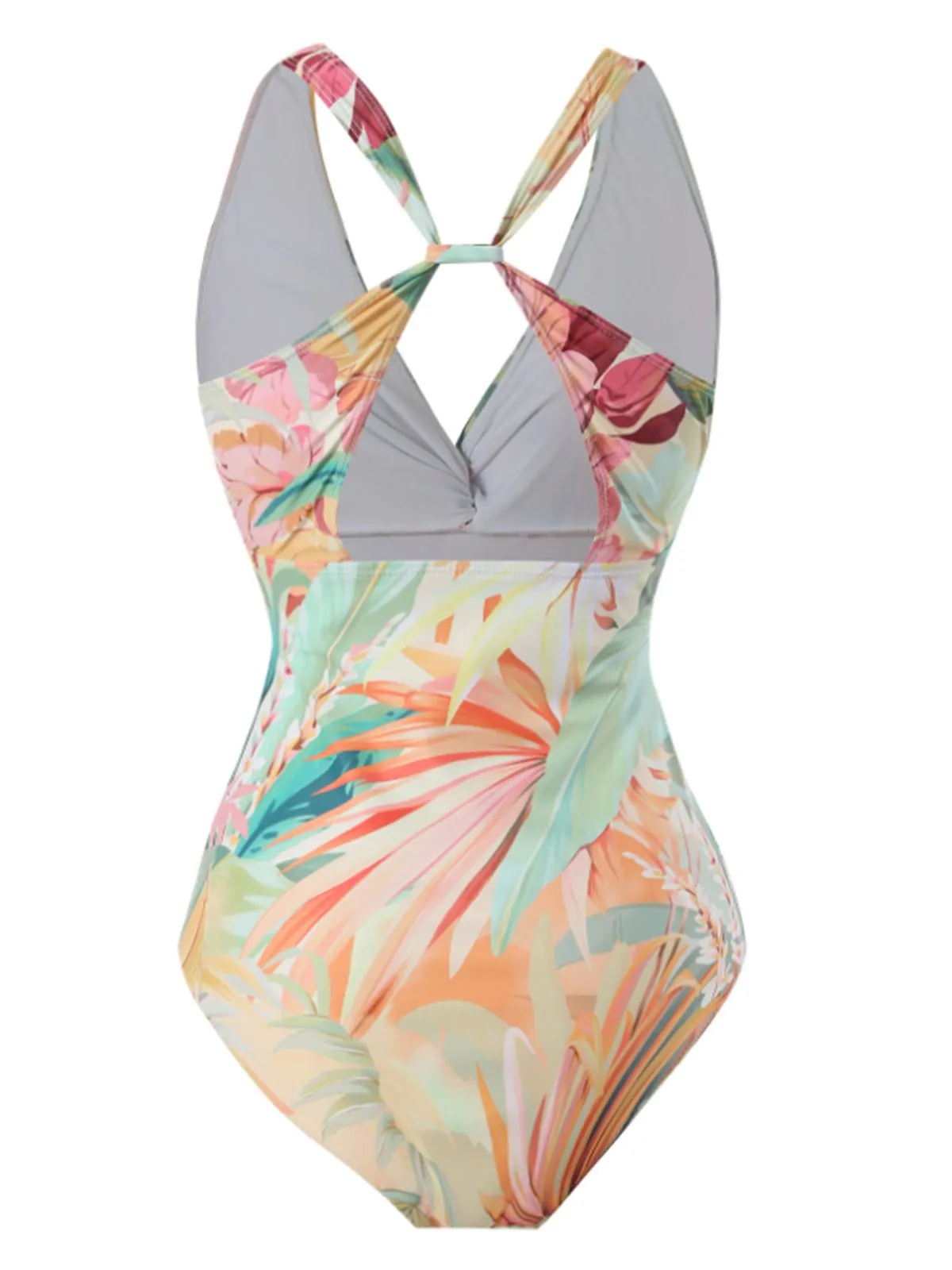 1940s Floral V-Neck Tie-Waist Swimsuit sold by Retro Stage product image thumbnail 2