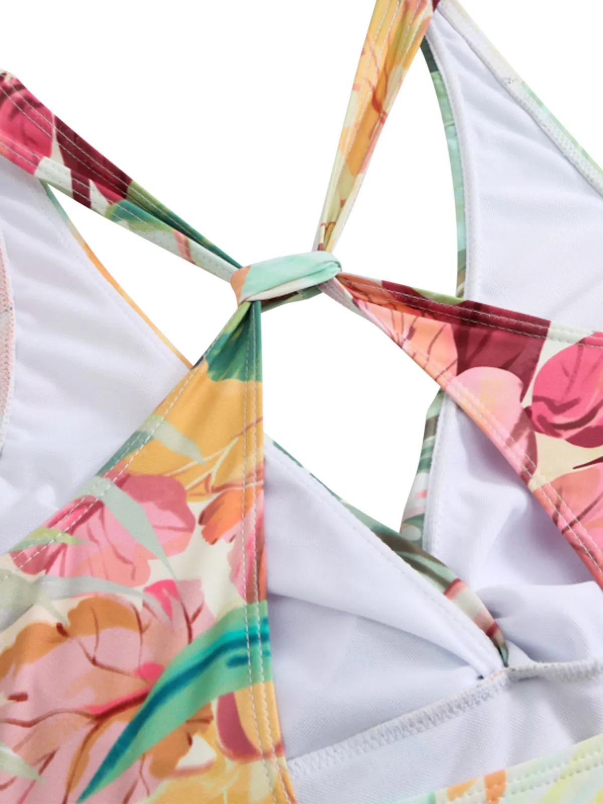 1940s Floral V-Neck Tie-Waist Swimsuit sold by Retro Stage product image thumbnail 4