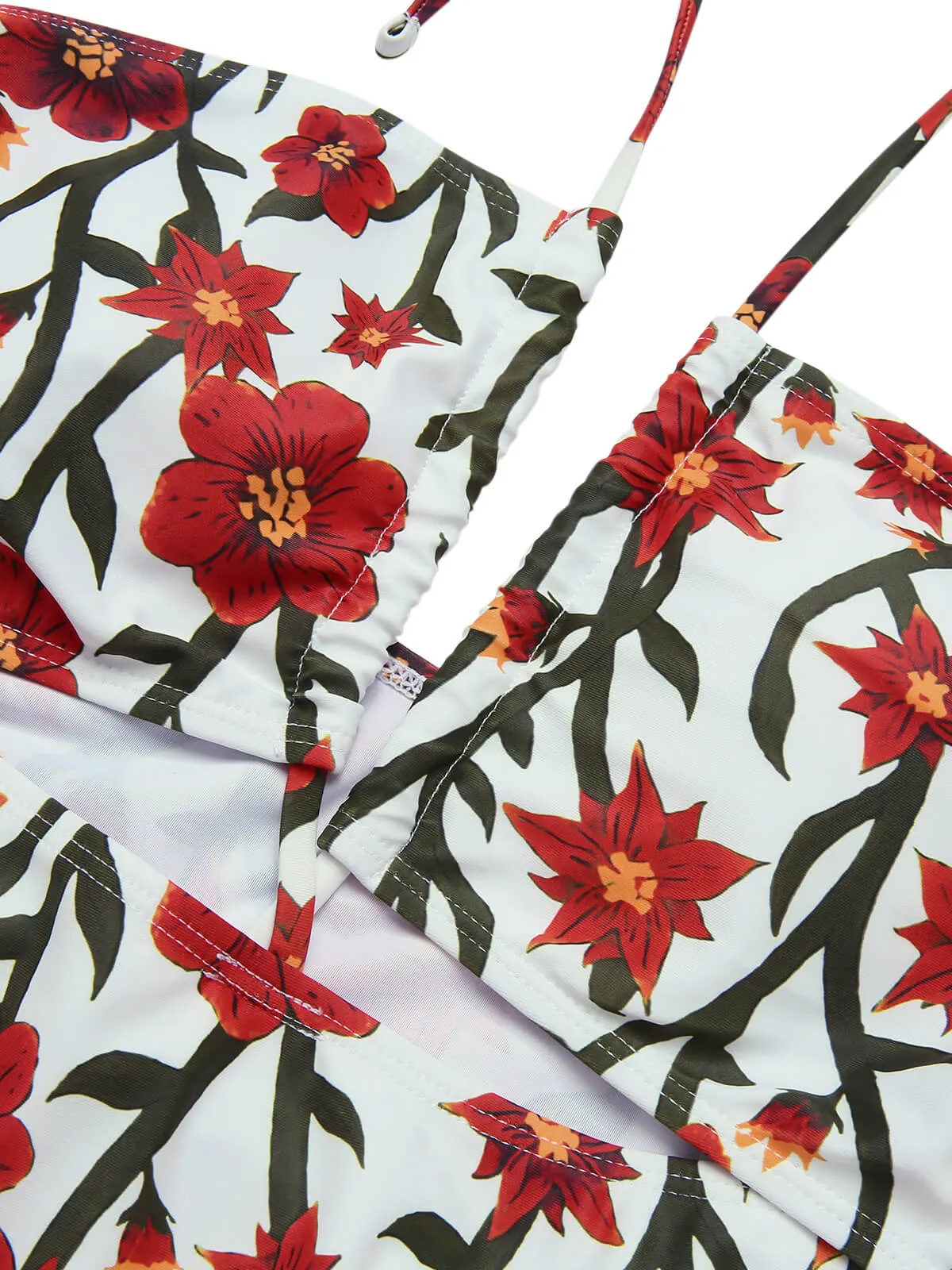 1960s Front Hollow Floral Halter Swimsuit sold by Retro Stage product image thumbnail 4