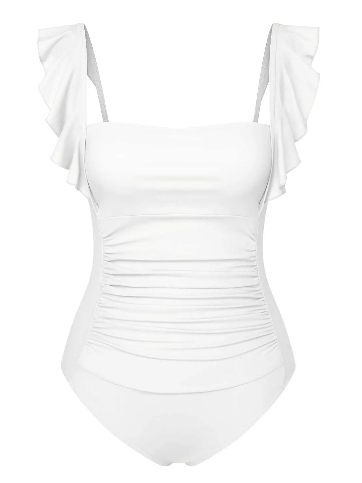 1950s Ruffles Backless Solid One-Piece Swimsuit sold by Retro Stage product image thumbnail 5