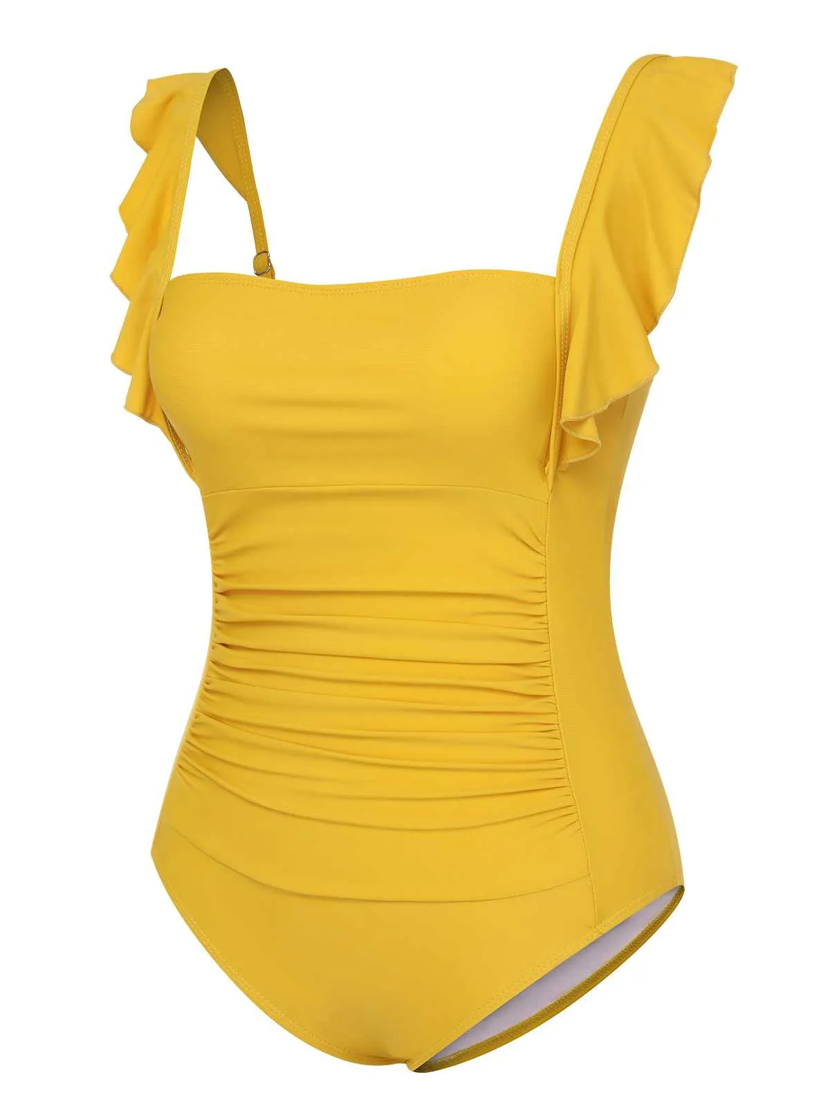 1950s Ruffles Backless Solid One-Piece Swimsuit sold by Retro Stage product image thumbnail 2