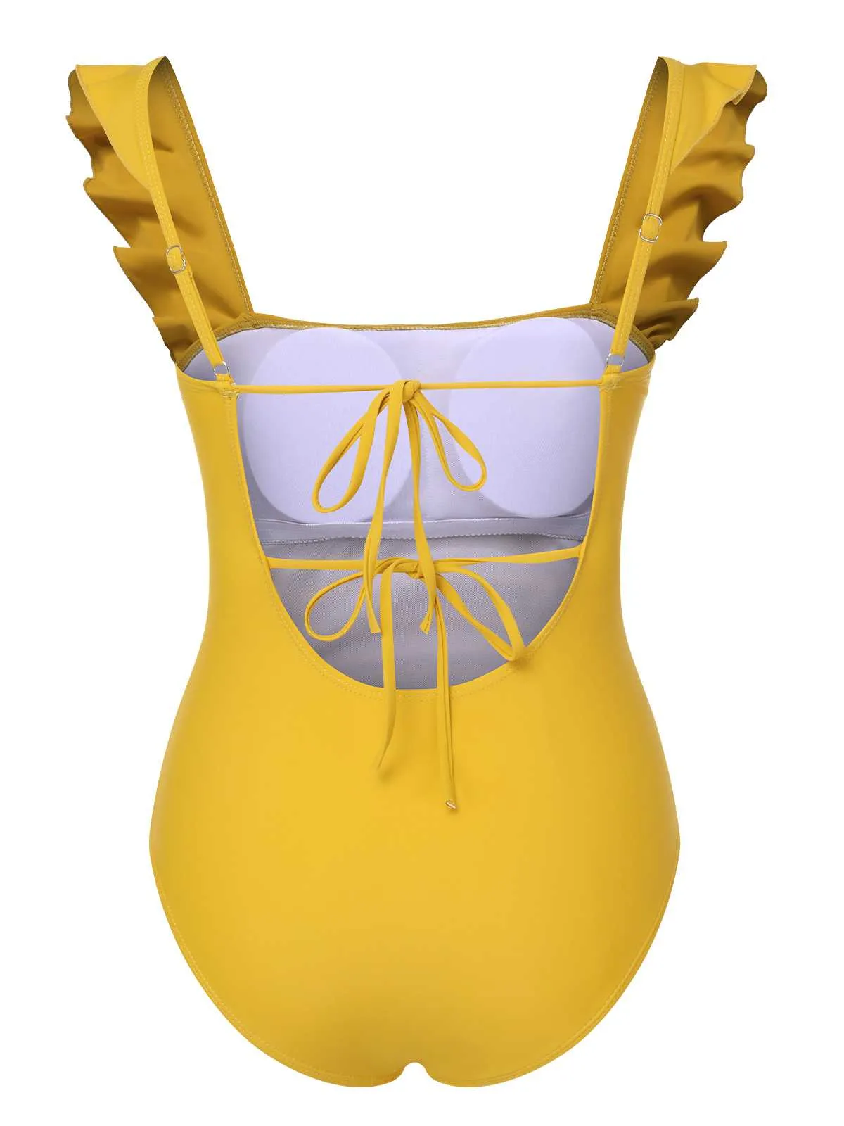 1950s Ruffles Backless Solid One-Piece Swimsuit sold by Retro Stage product image thumbnail 3