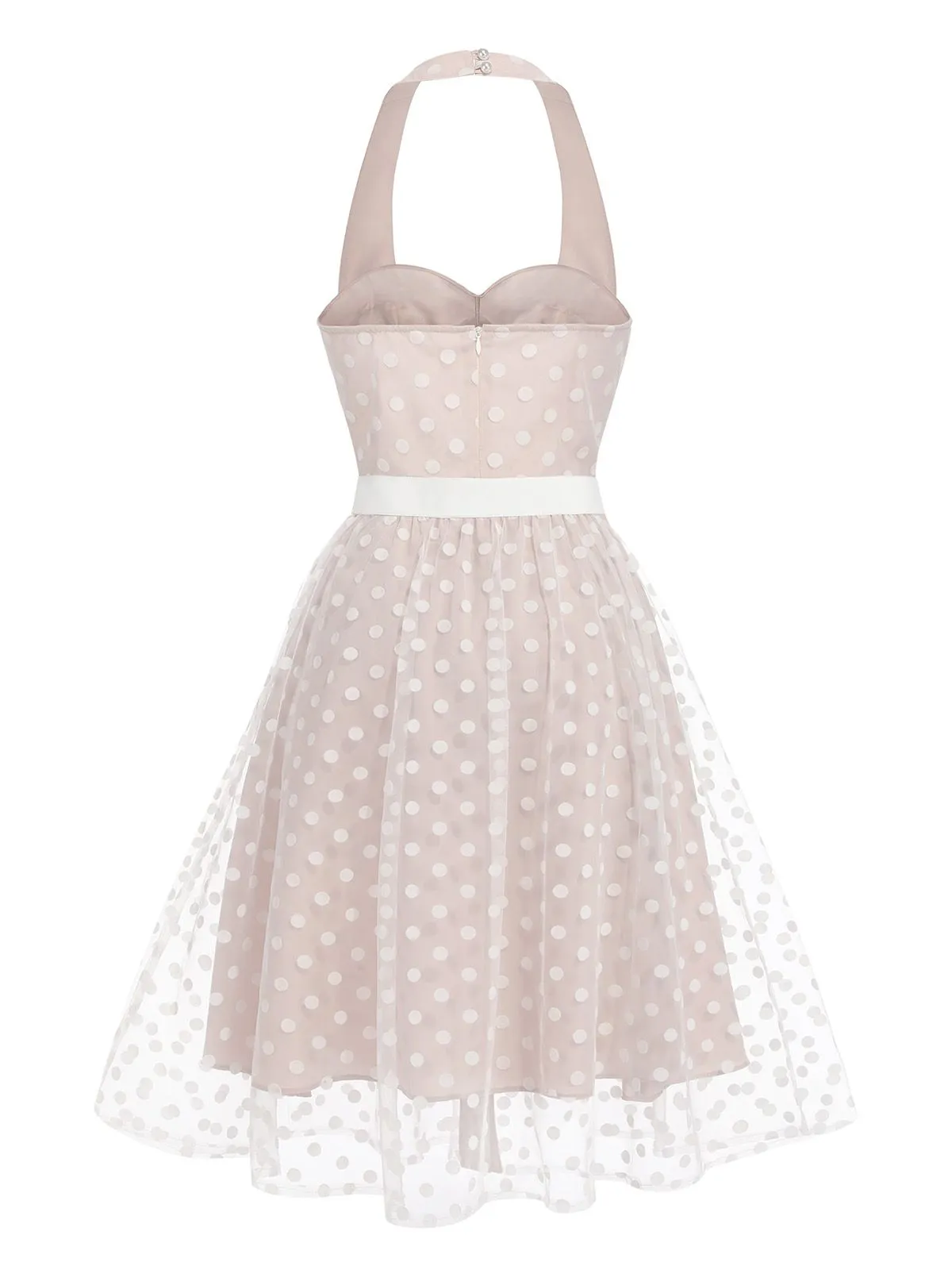 Light Pink 1950s Halter Romper & Polka Dots Skirt sold by Retro Stage product image thumbnail 5
