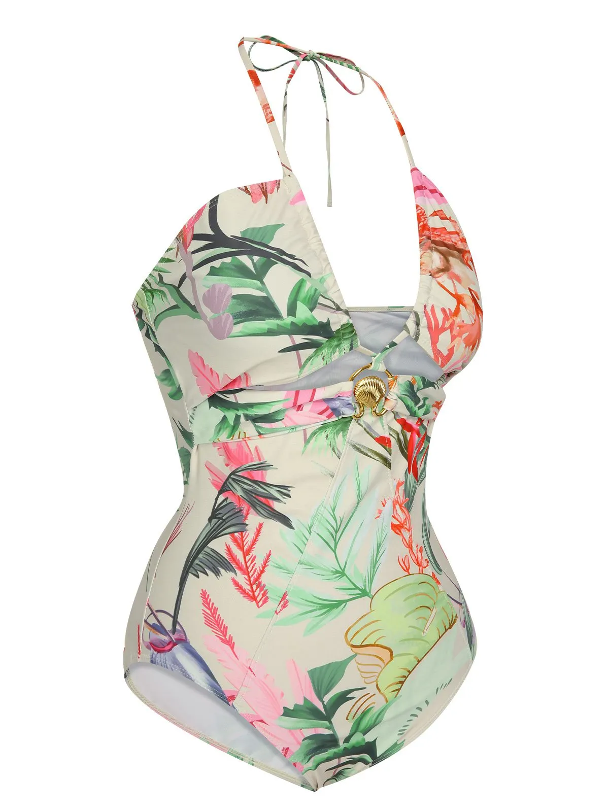 Multicolor 1960s Chest Buckle One-Piece Swimsuit sold by Retro Stage product image thumbnail 2