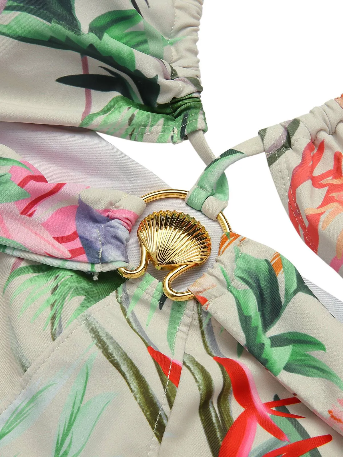 Multicolor 1960s Chest Buckle One-Piece Swimsuit sold by Retro Stage product image thumbnail 4