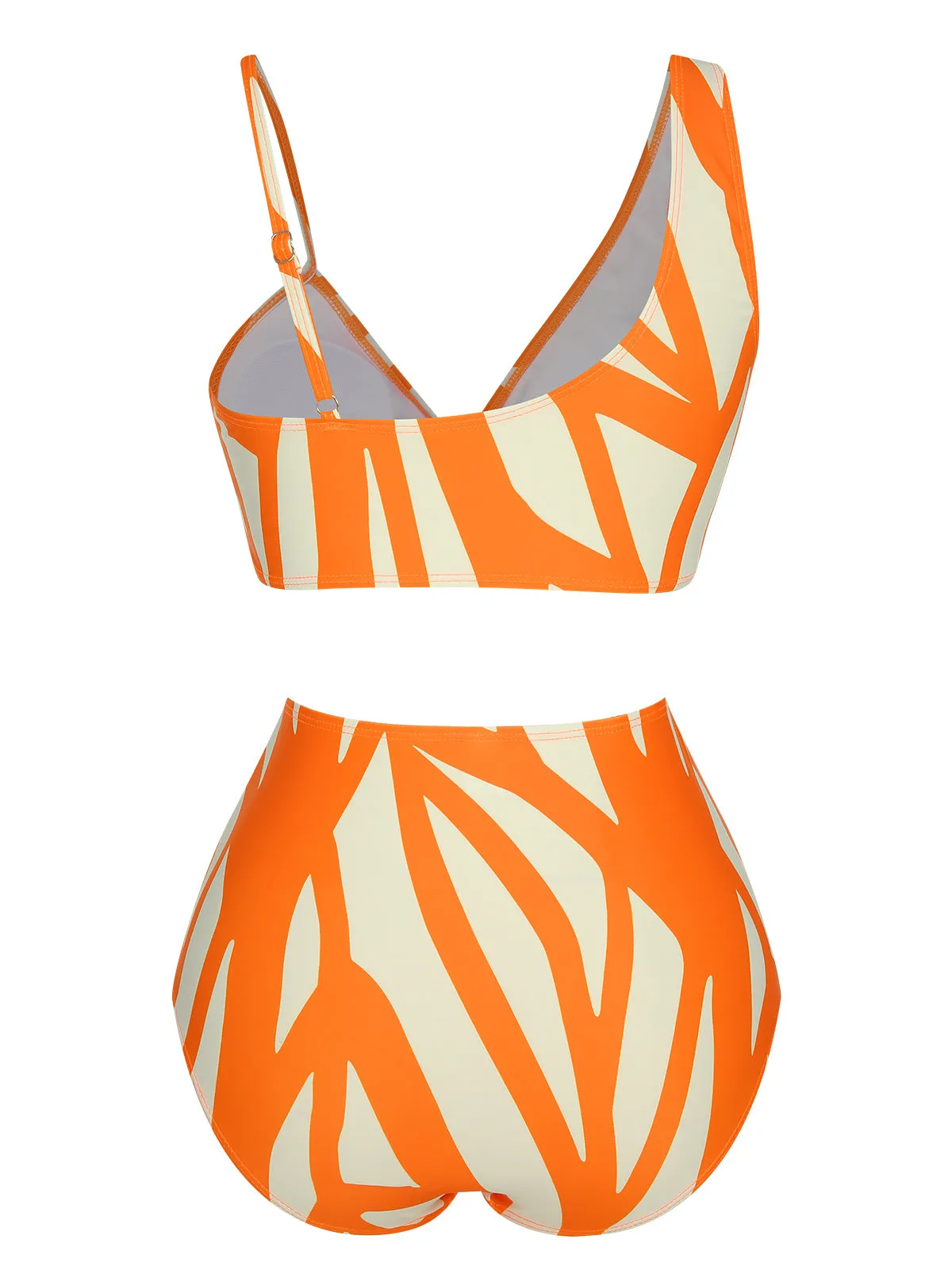 Orange 1960s Strap Stripe Swimsuit sold by Retro Stage product image thumbnail 3