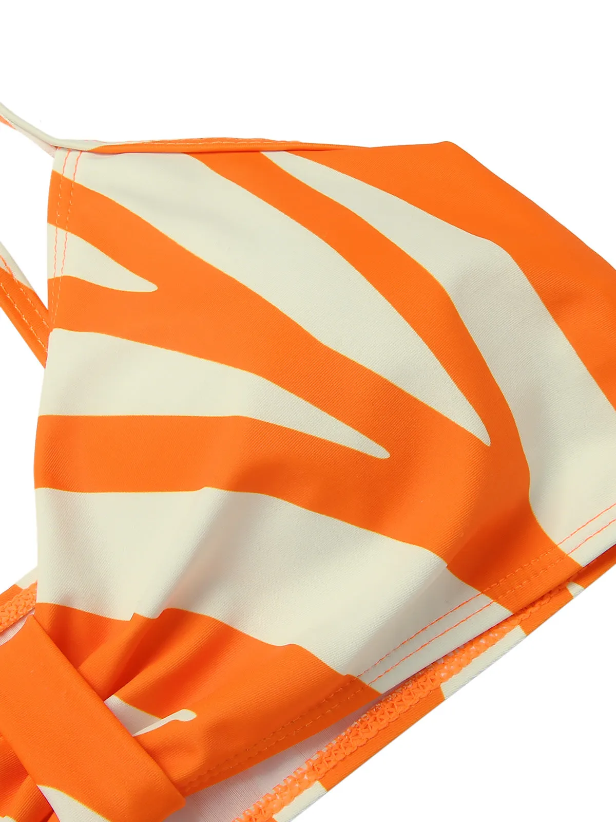 Orange 1960s Strap Stripe Swimsuit sold by Retro Stage product image thumbnail 4