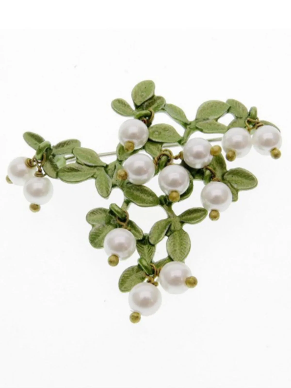 Vintage Handmade Cranberry Pearl Brooch sold by Retro Stage product image thumbnail 2