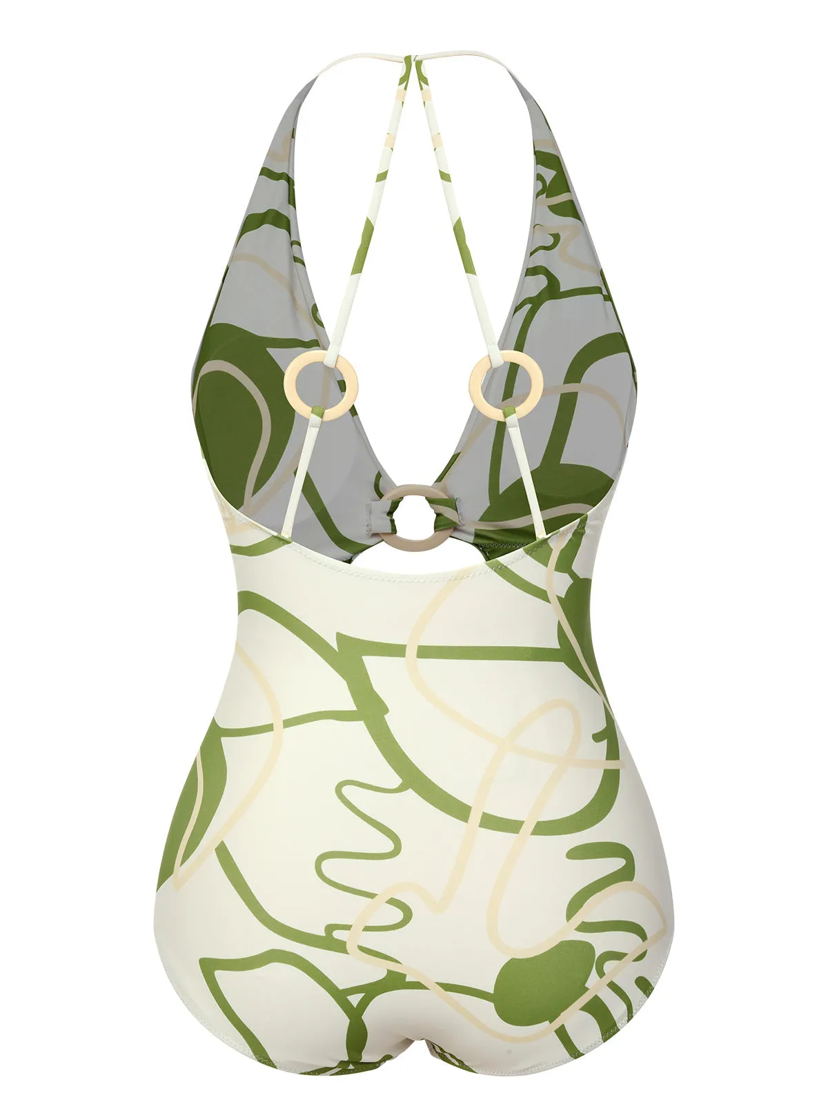 1950s Hollow Ring Backless Halter Swimsuit sold by Retro Stage product image thumbnail 3
