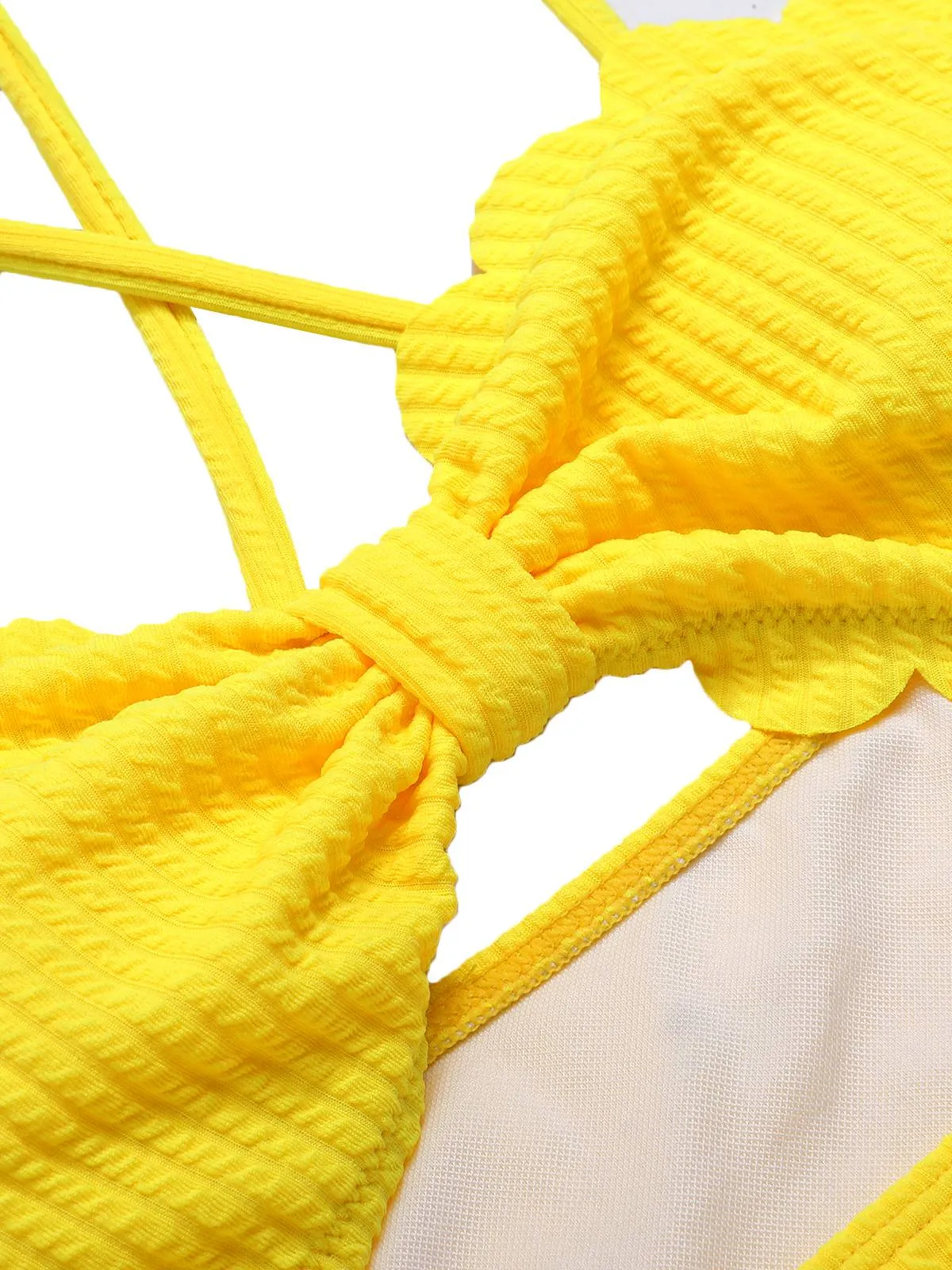 Yellow 1950s Spaghetti Strap One-Piece Swimsuit sold by Retro Stage product image thumbnail 5