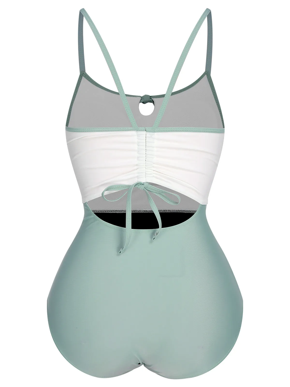 1950s Color Contrast BowKnot Strap Swimsuit sold by Retro Stage product image thumbnail 3
