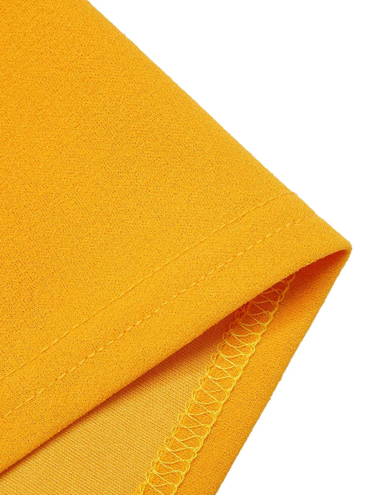 2PCS Yellow 1970s Tie Bow Colorblock Blouse & Bottons Pants sold by Retro Stage product image thumbnail 4