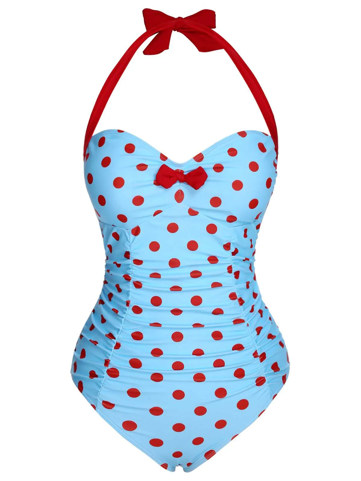 1940s Halter Contrast Polka Dots One-Piece Swimsuit sold by Retro Stage product image thumbnail 2