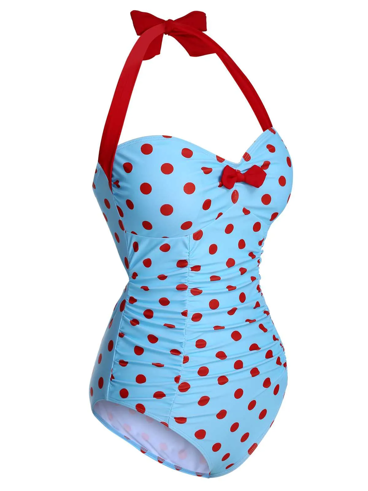 1940s Halter Contrast Polka Dots One-Piece Swimsuit sold by Retro Stage product image thumbnail 3
