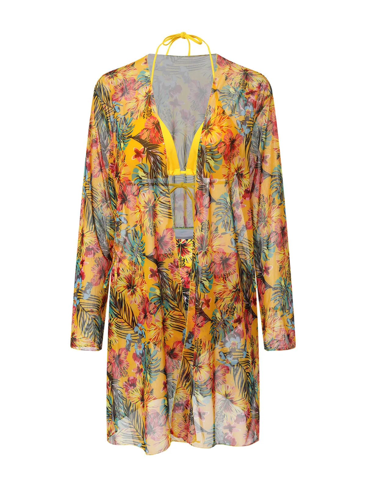 1960s Tropical Halter Bikini Set & Cover-Up sold by Retro Stage product image thumbnail 2