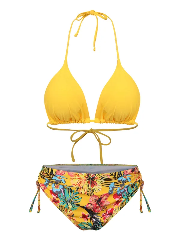 1960s Tropical Halter Bikini Set & Cover-Up sold by Retro Stage