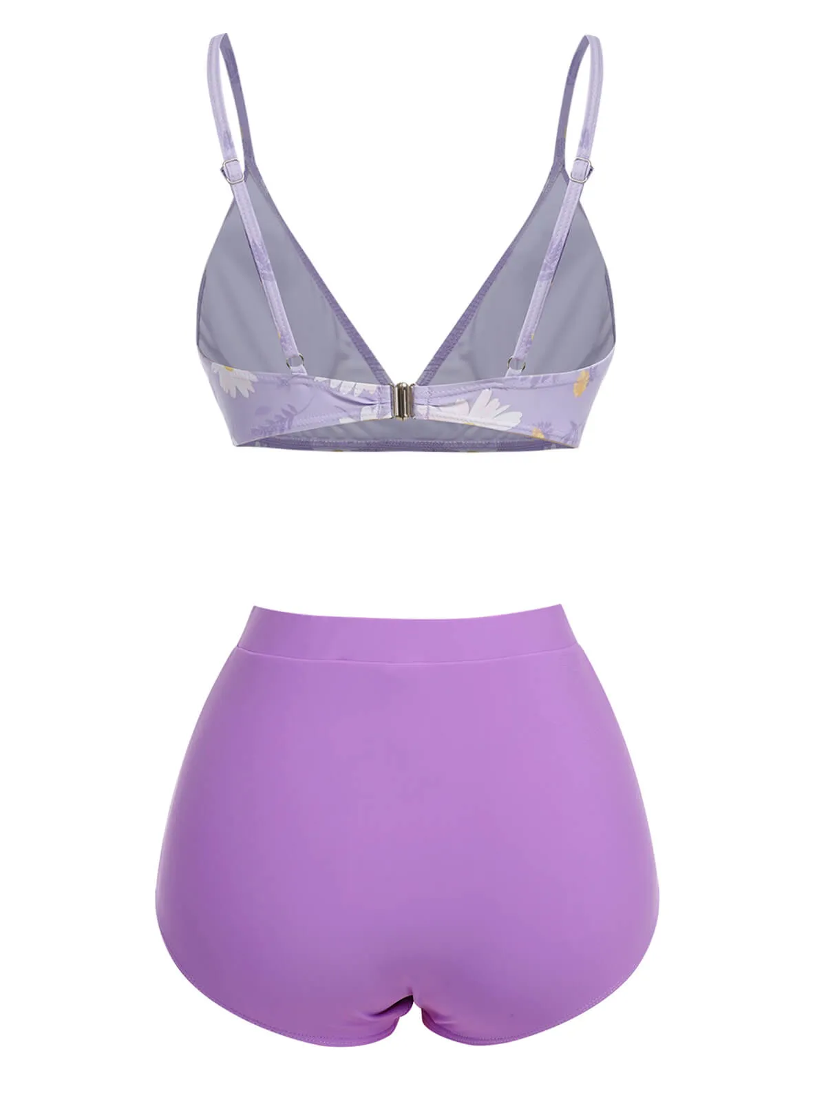 Purple 1950s Daisy Bow Strap Swimsuit sold by Retro Stage product image thumbnail 4
