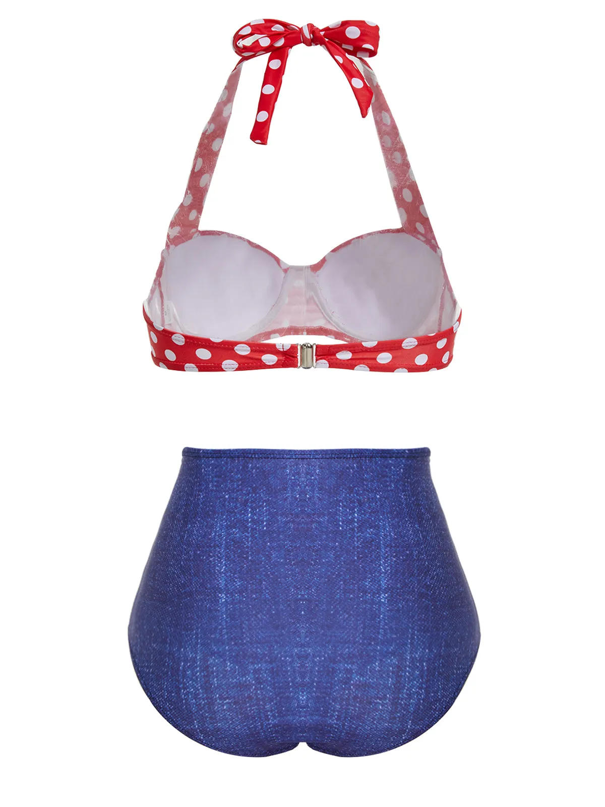 1950s Retro Polka Dot Halter Bikini Swimsuit sold by Retro Stage product image thumbnail 4