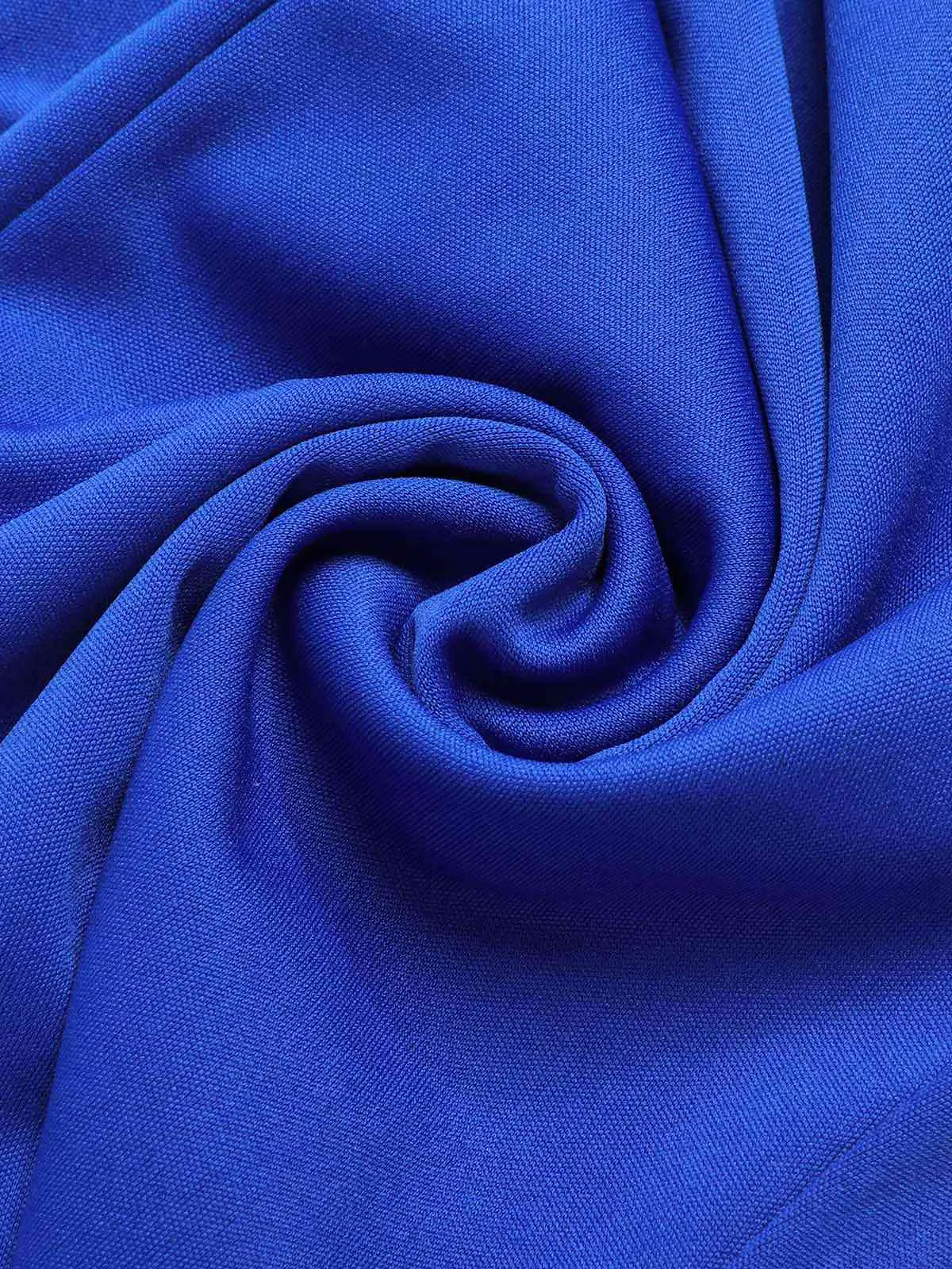 Royal Blue 1930s Tie Neck Jumpsuit sold by Retro Stage product image thumbnail 4