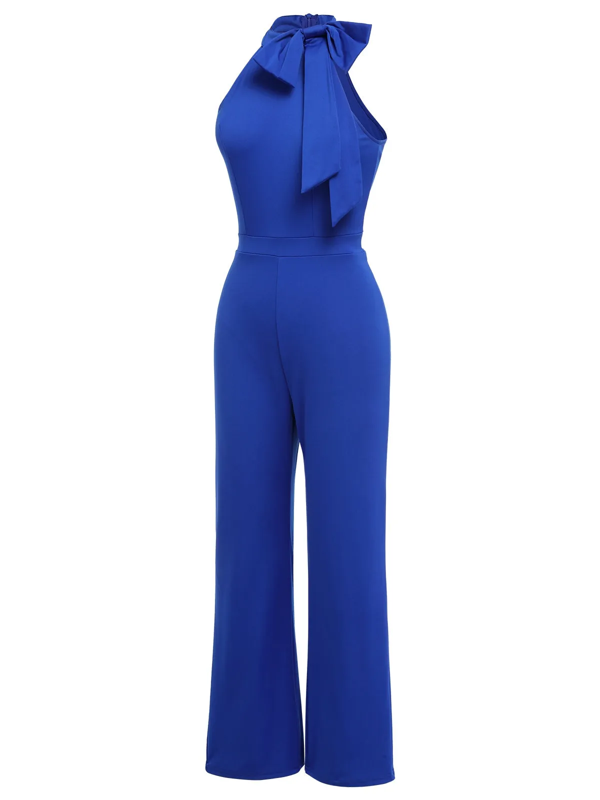 Royal Blue 1930s Tie Neck Jumpsuit sold by Retro Stage product image thumbnail 2