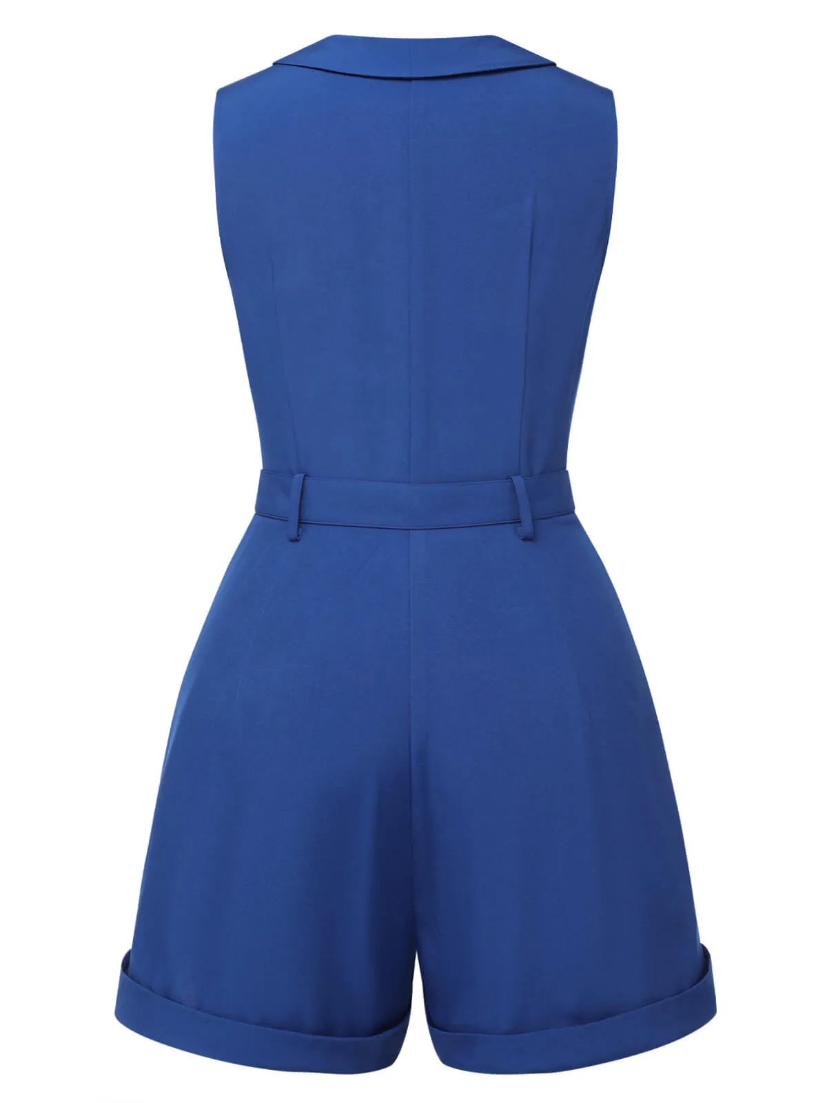 Dark Blue 1940s Pockets Lapel Romper sold by Retro Stage product image thumbnail 4
