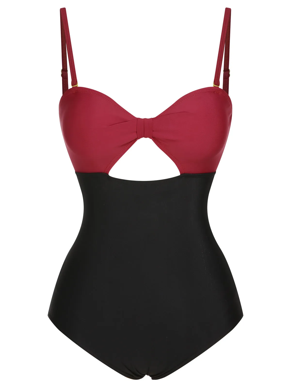 1950s Solid Cutout Halter Strap Swimsuit sold by Retro Stage product image thumbnail 3
