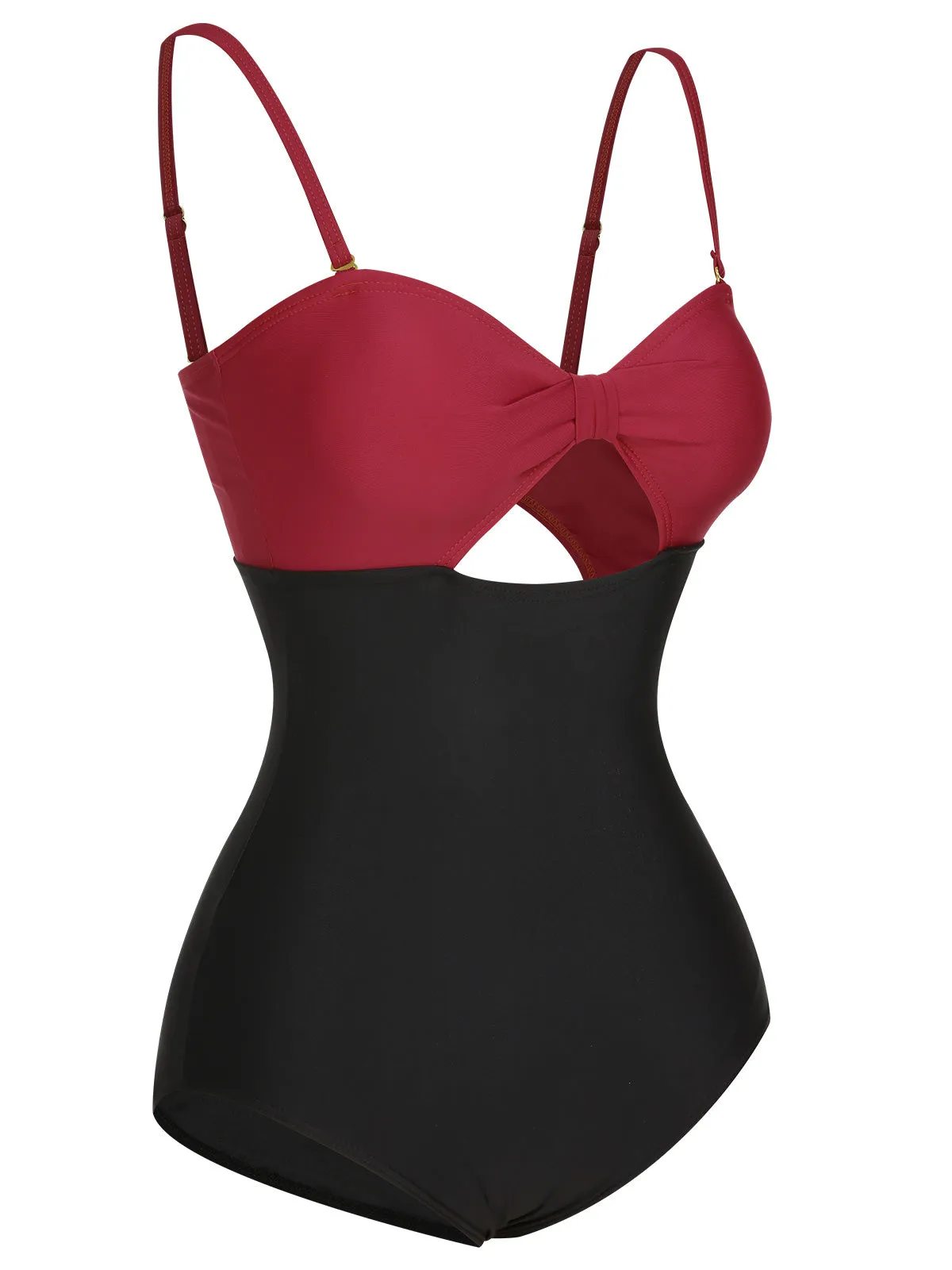 1950s Solid Cutout Halter Strap Swimsuit sold by Retro Stage product image thumbnail 4