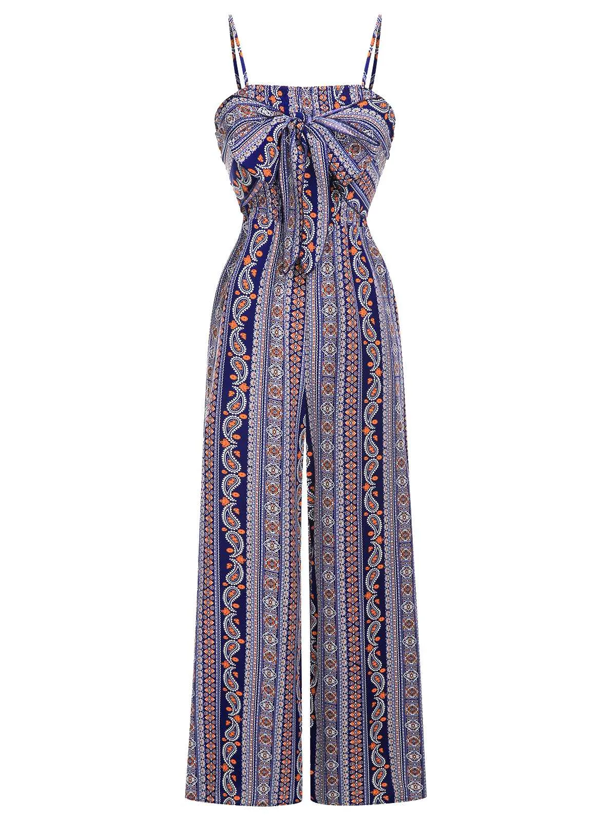 1930s Spaghetti Strap Lace-Up Bohemian Jumpsuit sold by Retro Stage