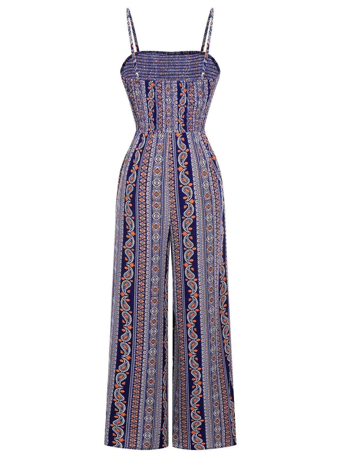 1930s Spaghetti Strap Lace-Up Bohemian Jumpsuit sold by Retro Stage product image thumbnail 3