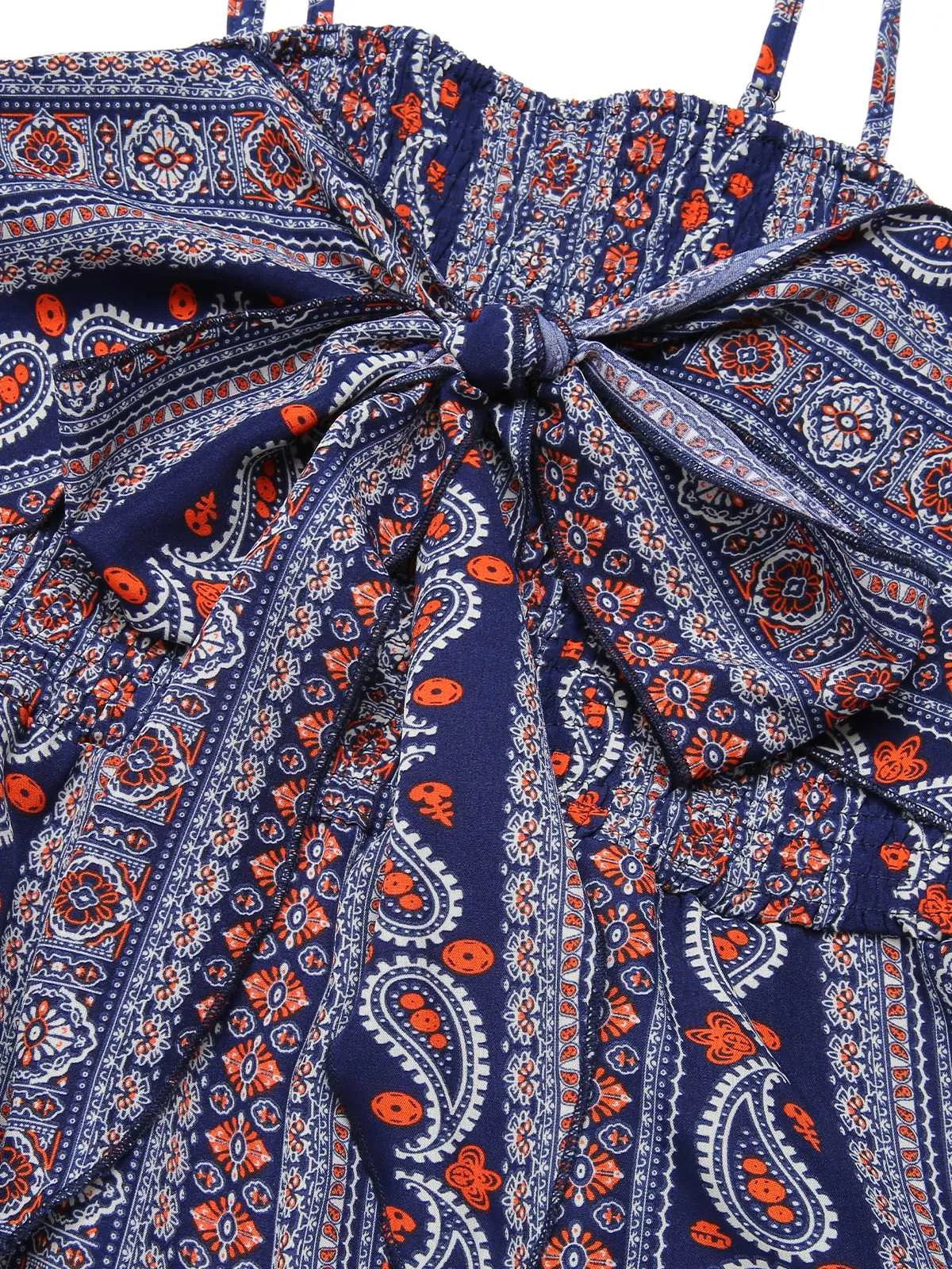 1930s Spaghetti Strap Lace-Up Bohemian Jumpsuit sold by Retro Stage product image thumbnail 4