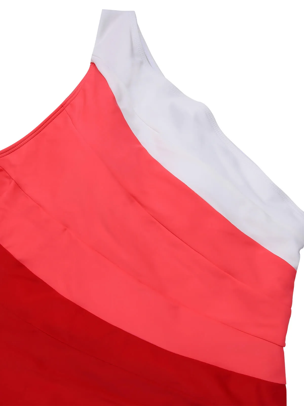 1940s Color Block One Shoulder One-Piece Swimsuit sold by Retro Stage product image thumbnail 5