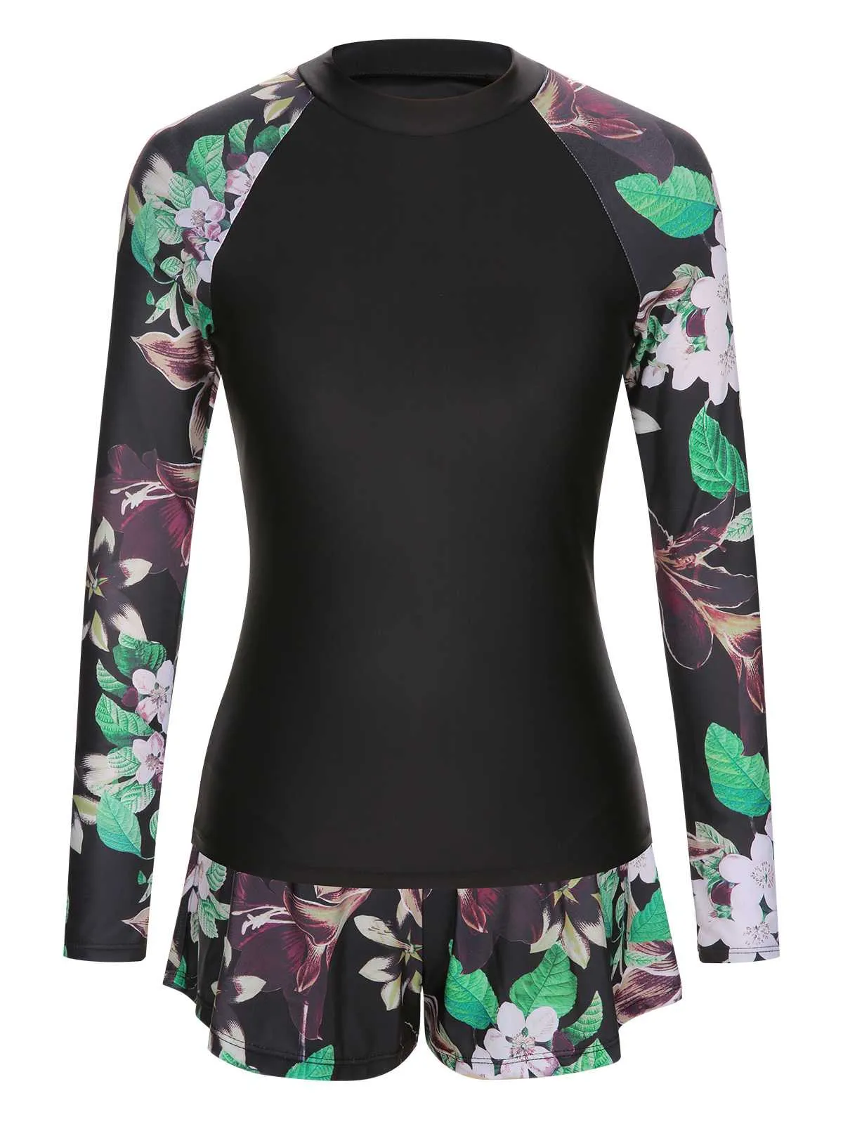 Black 1960s Floral Swimsuit Set sold by Retro Stage product image thumbnail 2