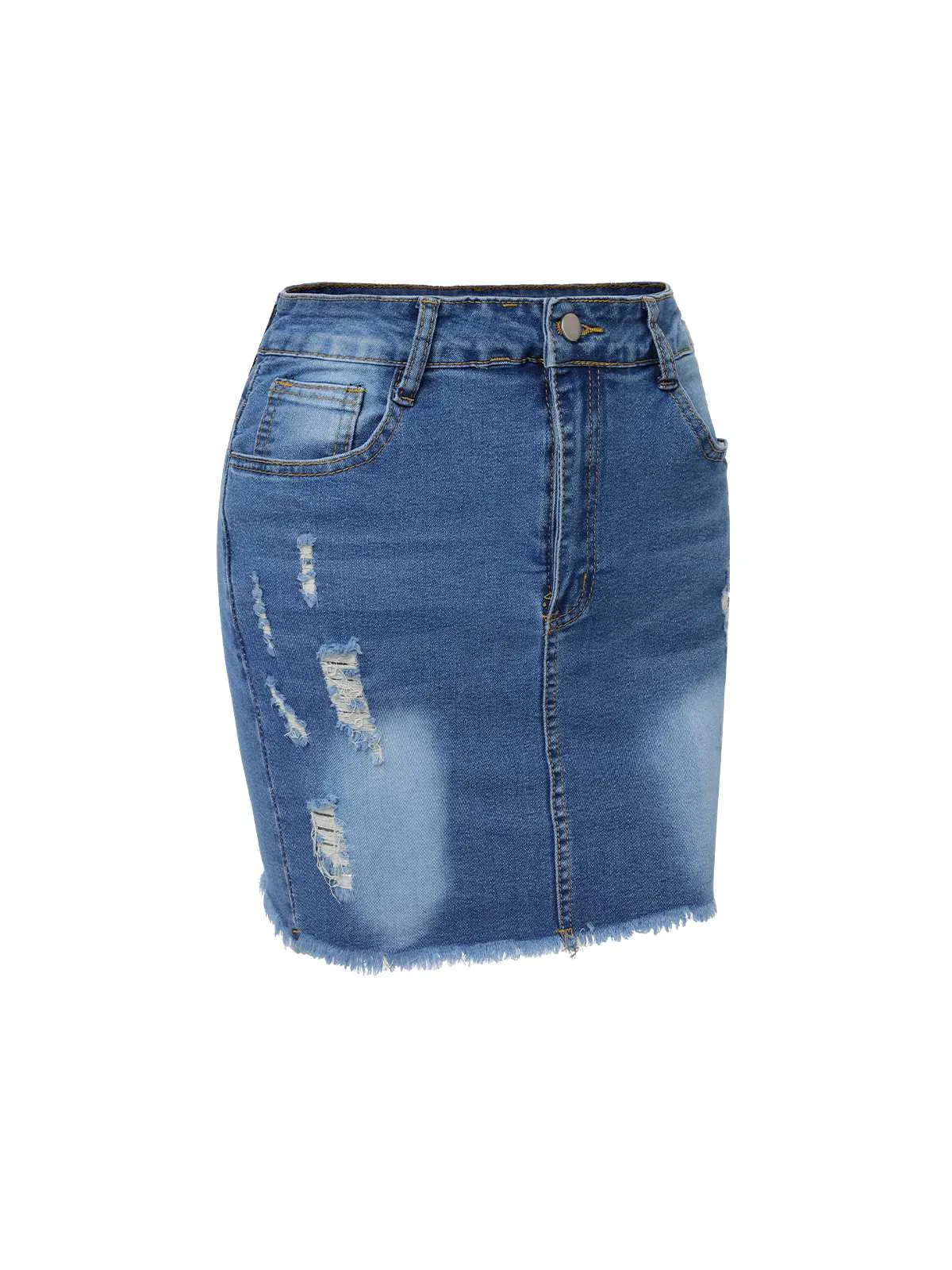Blue 1960s Ripped Denim Skirt sold by Retro Stage product image thumbnail 2