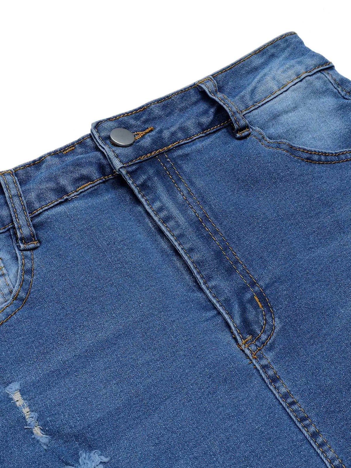 Blue 1960s Ripped Denim Skirt sold by Retro Stage product image thumbnail 4