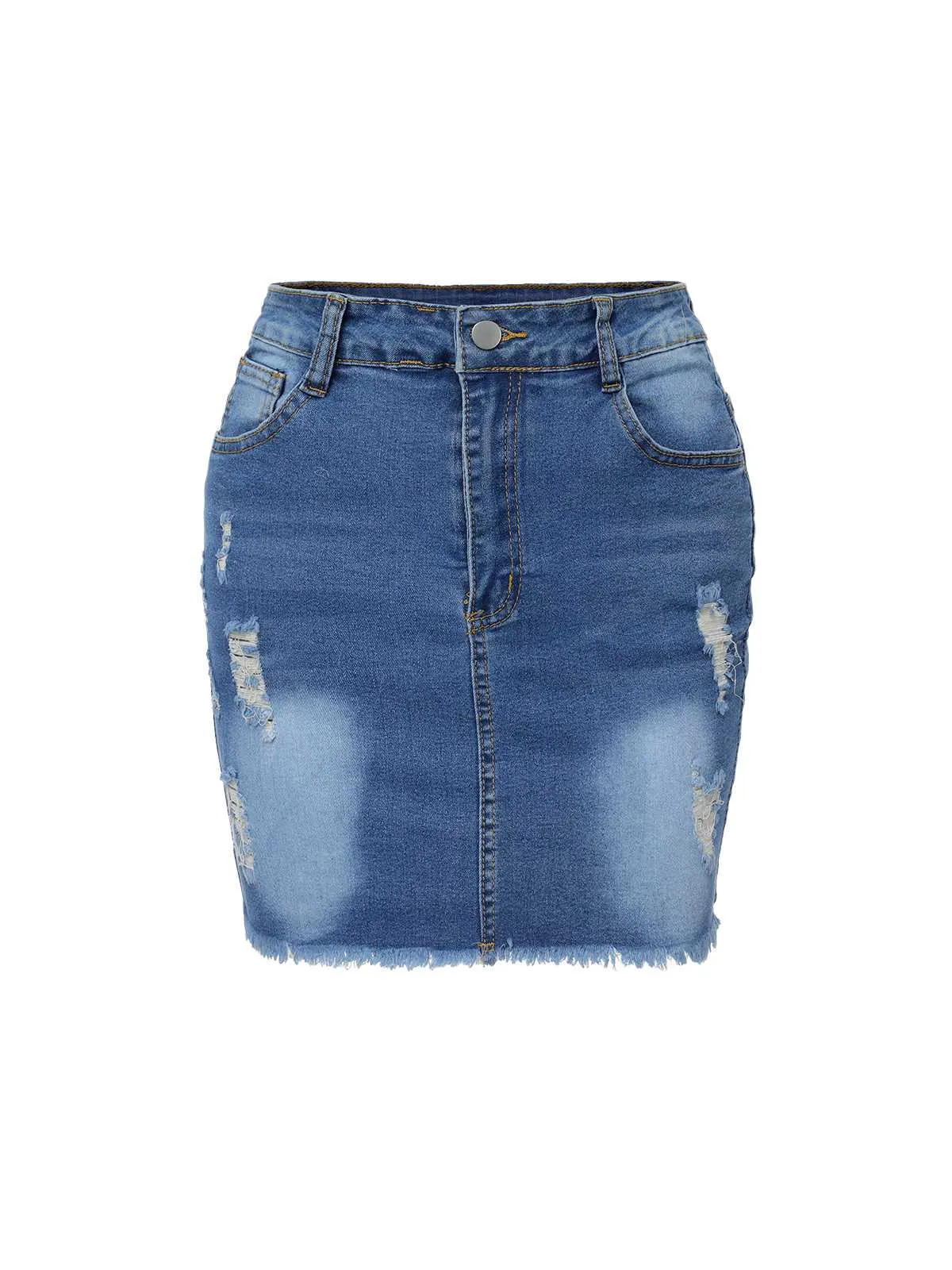 Blue 1960s Ripped Denim Skirt sold by Retro Stage