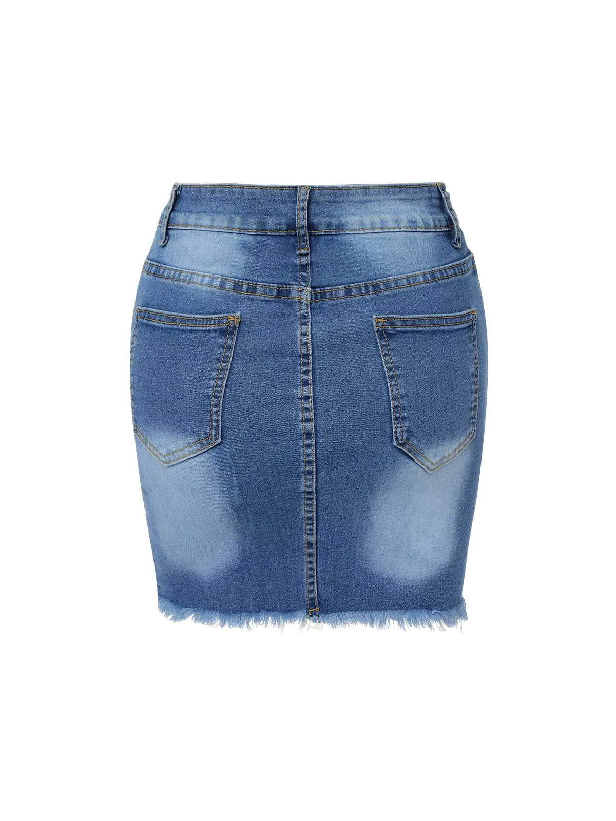 Blue 1960s Ripped Denim Skirt sold by Retro Stage product image thumbnail 3