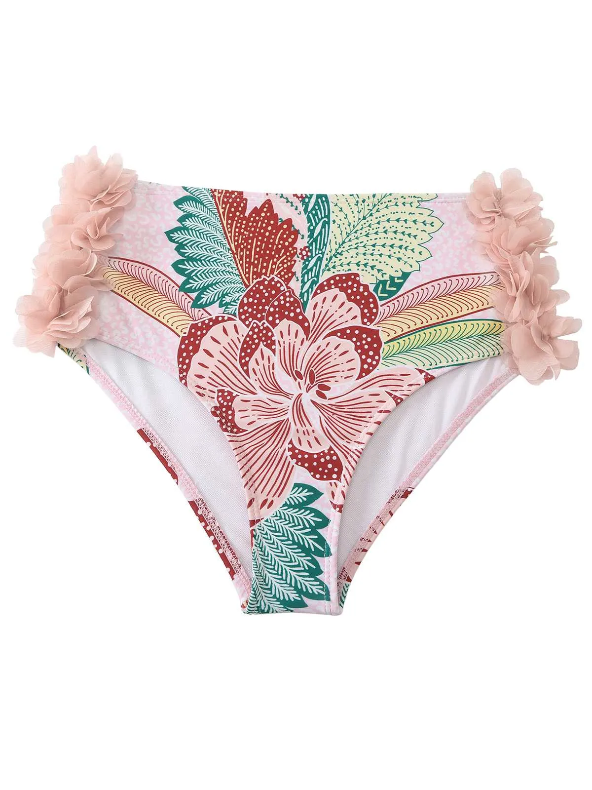 Pink 1950s Spaghetti Strap 3D Floral Swimsuit sold by Retro Stage product image thumbnail 4