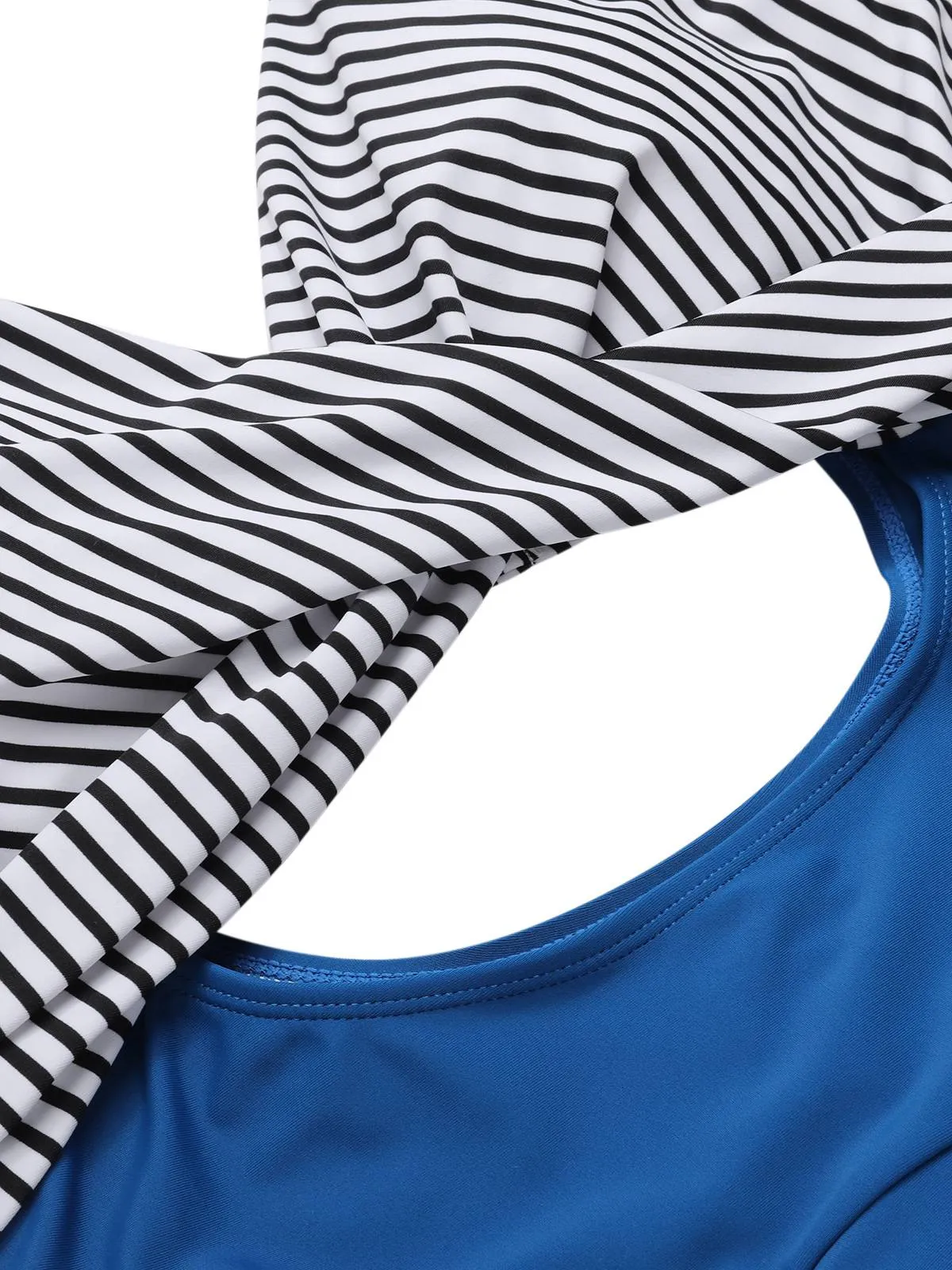 Multicolor 1930s Stripe Skirted One-piece Swimsuit sold by Retro Stage product image thumbnail 4