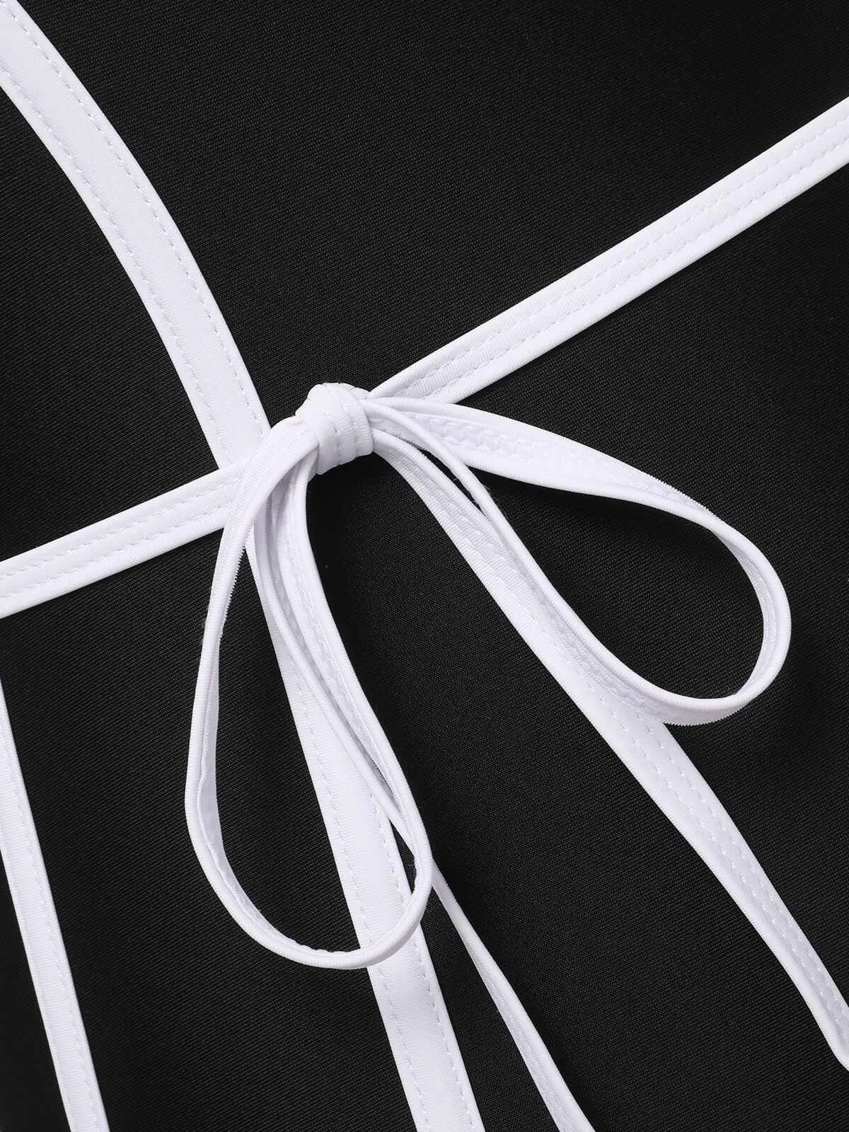 Black 1960s Lined Sling One-Piece Swimsuit sold by Retro Stage product image thumbnail 4