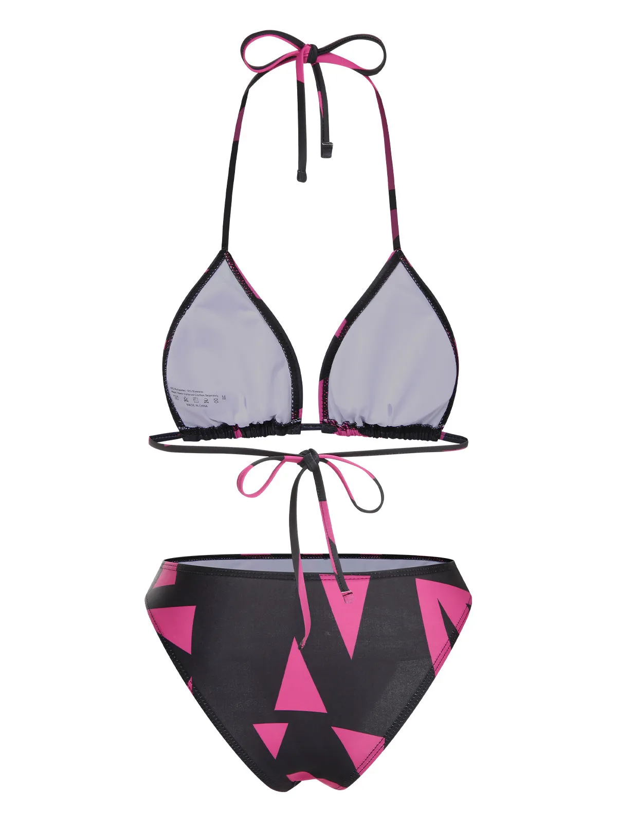 3PCS Rose Red 1960s Geometric Bikini Set & Cover-Up sold by Retro Stage product image thumbnail 5