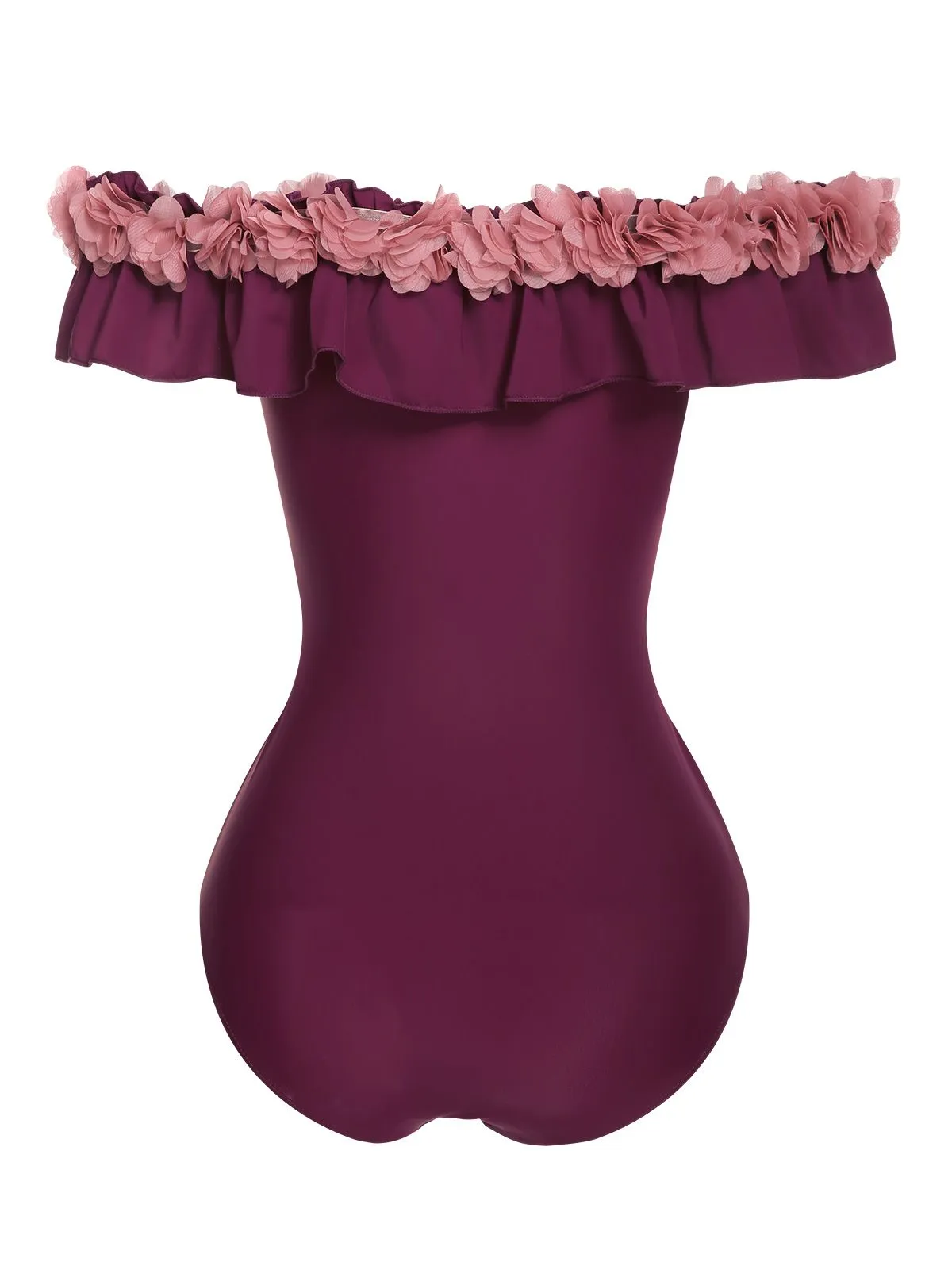 1940s Solid Petal Patchwork One Shoulder Swimsuit sold by Retro Stage product image thumbnail 5