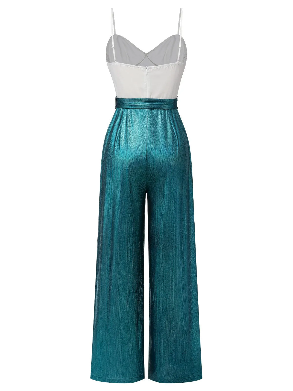 Blue 1930s Laser Flashing Spaghetti Strap Jumpsuit sold by Retro Stage product image thumbnail 4