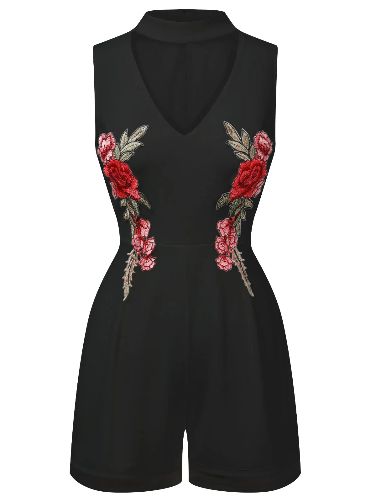 1950s Mock Neck Floral Embroidered Cutout Romper sold by Retro Stage product image thumbnail 5