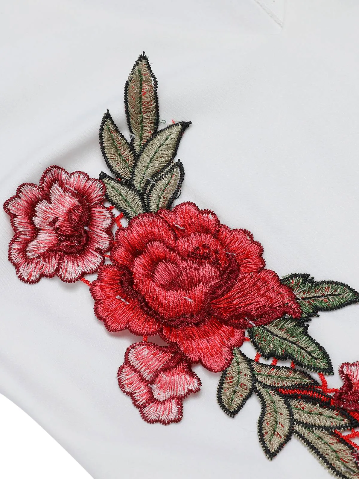 1950s Mock Neck Floral Embroidered Cutout Romper sold by Retro Stage product image thumbnail 4