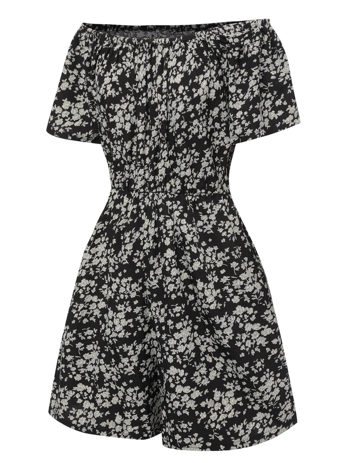 1970s Ditsy Floral Off-Shoulder Romper sold by Retro Stage product image thumbnail 2