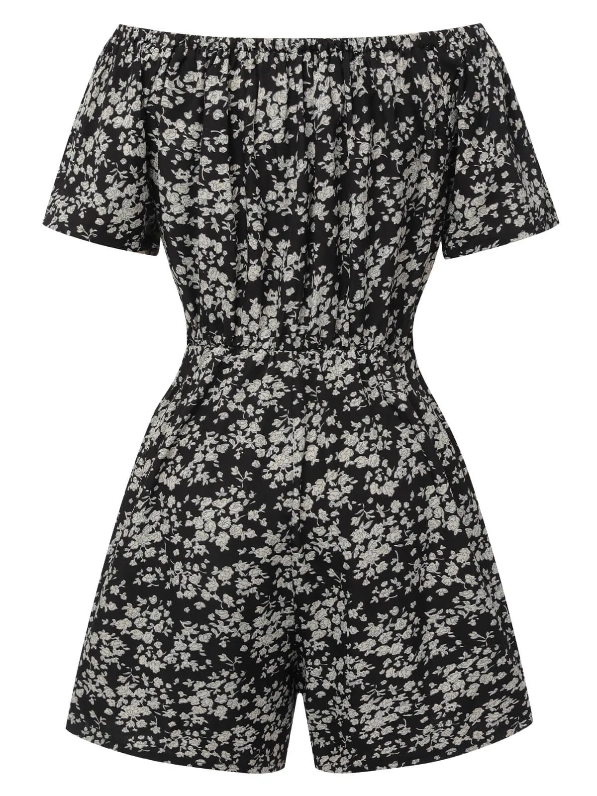 1970s Ditsy Floral Off-Shoulder Romper sold by Retro Stage product image thumbnail 3