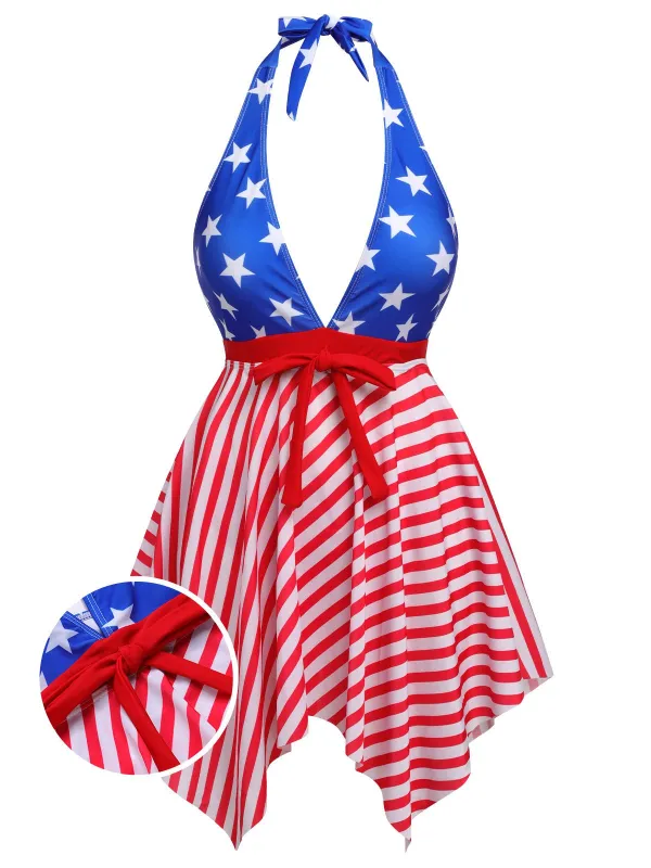 1950s Star Stripe Halter Swimsuit sold by Retro Stage