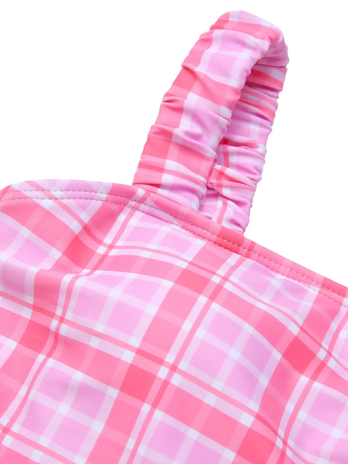 1950s Plaid Elastic Gathers One-Piece Swimsuit sold by Retro Stage product image thumbnail 4