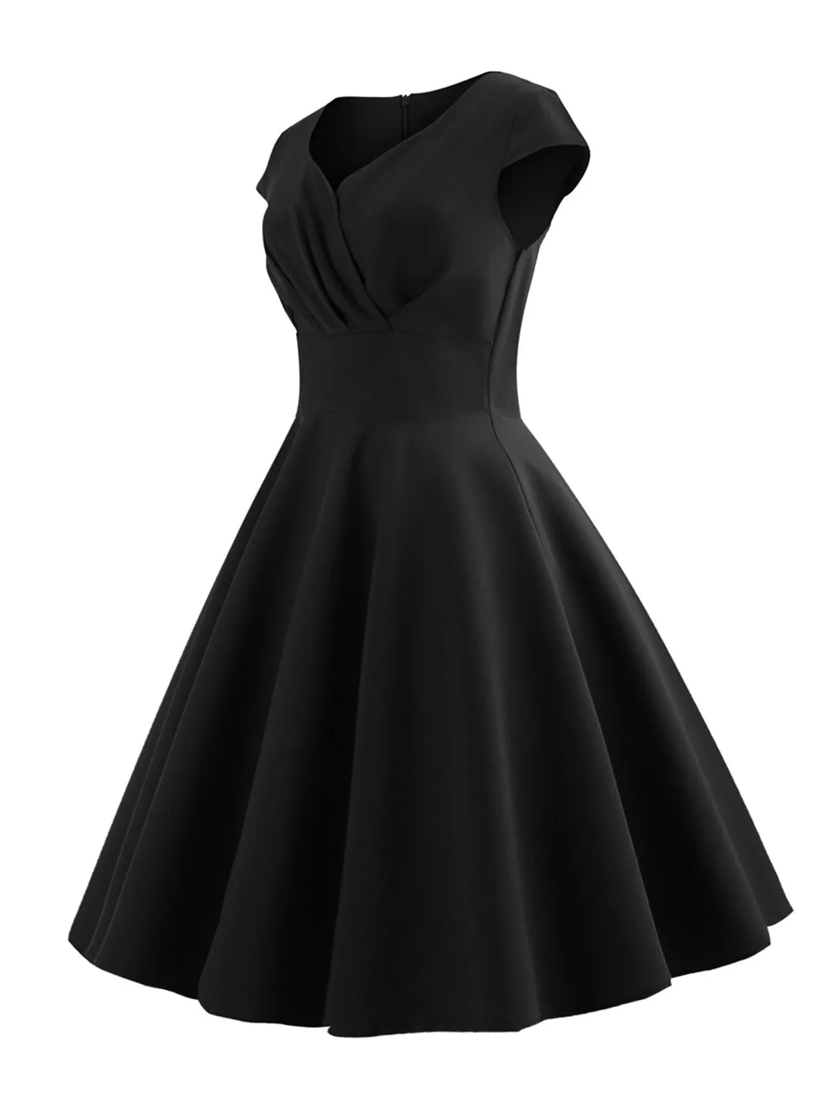 1950s Solid Heart Neck Short Sleeve Dress sold by Retro Stage product image thumbnail 5